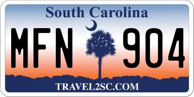 SC license plate MFN904