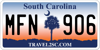 SC license plate MFN906