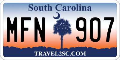 SC license plate MFN907