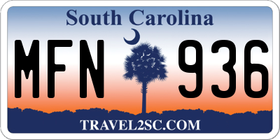 SC license plate MFN936
