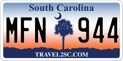 SC license plate MFN944