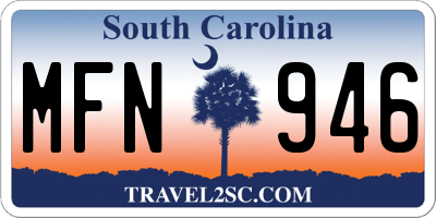 SC license plate MFN946