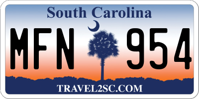 SC license plate MFN954