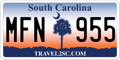 SC license plate MFN955