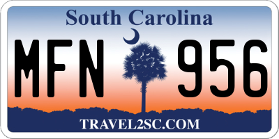 SC license plate MFN956