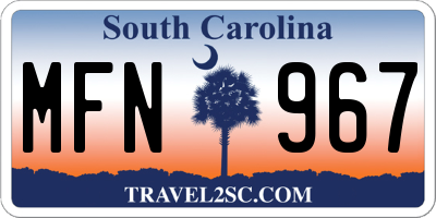 SC license plate MFN967
