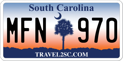 SC license plate MFN970