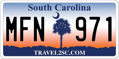 SC license plate MFN971