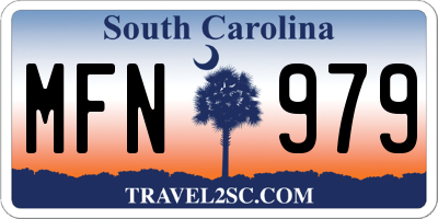 SC license plate MFN979