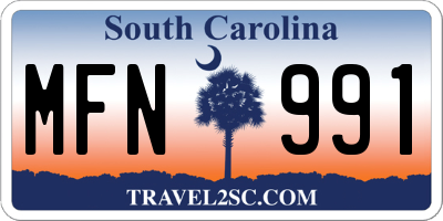 SC license plate MFN991