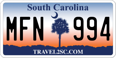 SC license plate MFN994