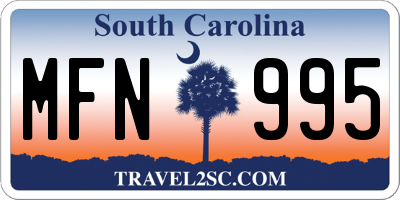 SC license plate MFN995