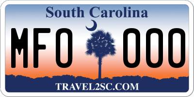 SC license plate MFO000