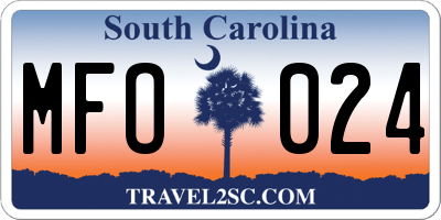 SC license plate MFO024