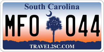 SC license plate MFO044