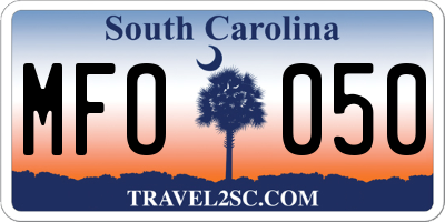 SC license plate MFO050