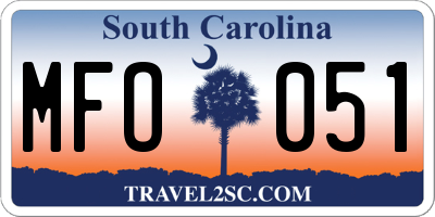 SC license plate MFO051