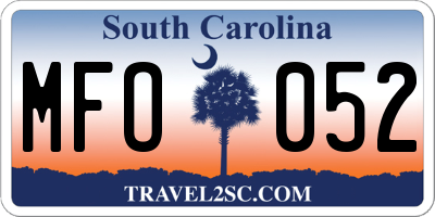 SC license plate MFO052