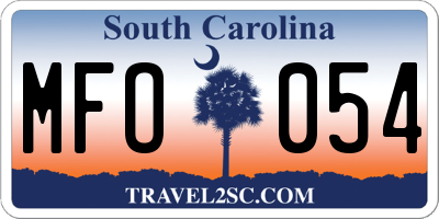 SC license plate MFO054