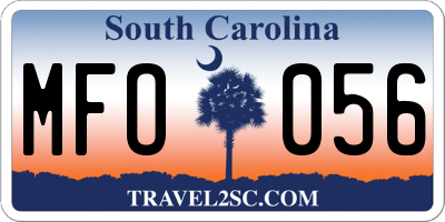 SC license plate MFO056