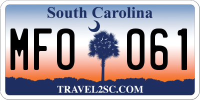 SC license plate MFO061