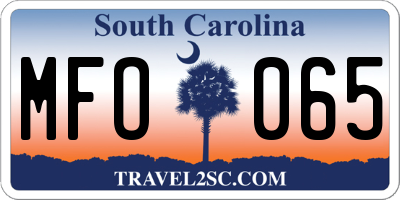 SC license plate MFO065