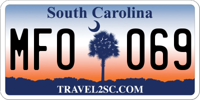 SC license plate MFO069