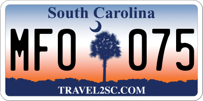 SC license plate MFO075
