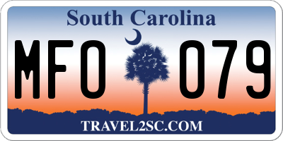SC license plate MFO079