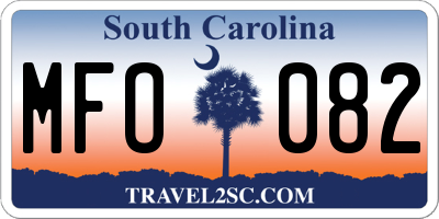 SC license plate MFO082