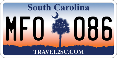 SC license plate MFO086