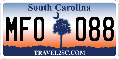 SC license plate MFO088
