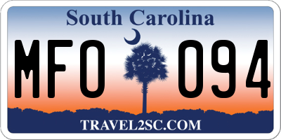 SC license plate MFO094