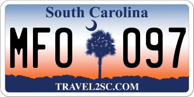 SC license plate MFO097