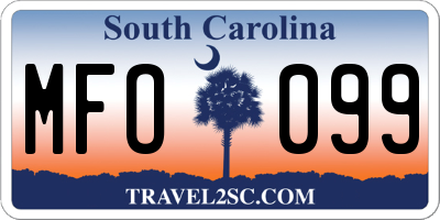 SC license plate MFO099