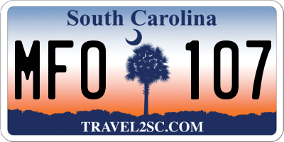 SC license plate MFO107