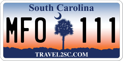 SC license plate MFO111