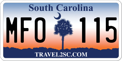 SC license plate MFO115