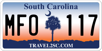 SC license plate MFO117
