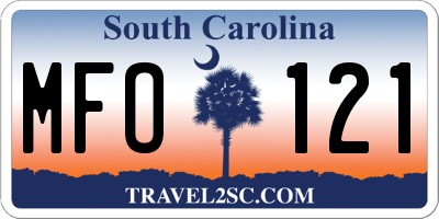 SC license plate MFO121