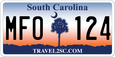 SC license plate MFO124