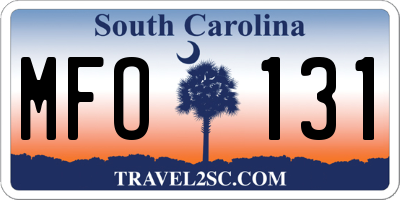 SC license plate MFO131
