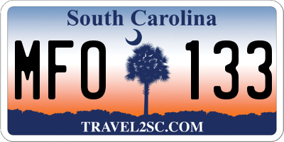 SC license plate MFO133
