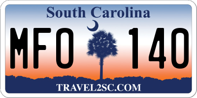 SC license plate MFO140