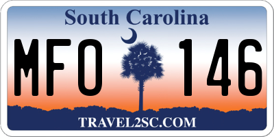 SC license plate MFO146