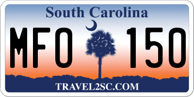 SC license plate MFO150
