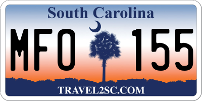 SC license plate MFO155