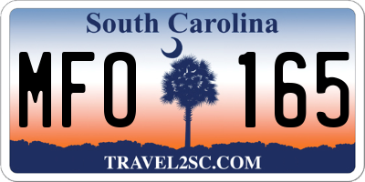 SC license plate MFO165