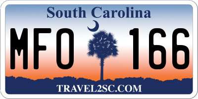 SC license plate MFO166