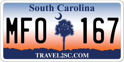 SC license plate MFO167